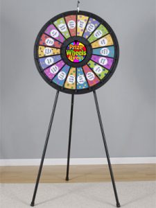 18 Slot Black Floor Stand Prize Wheel - spinn and win display booth game